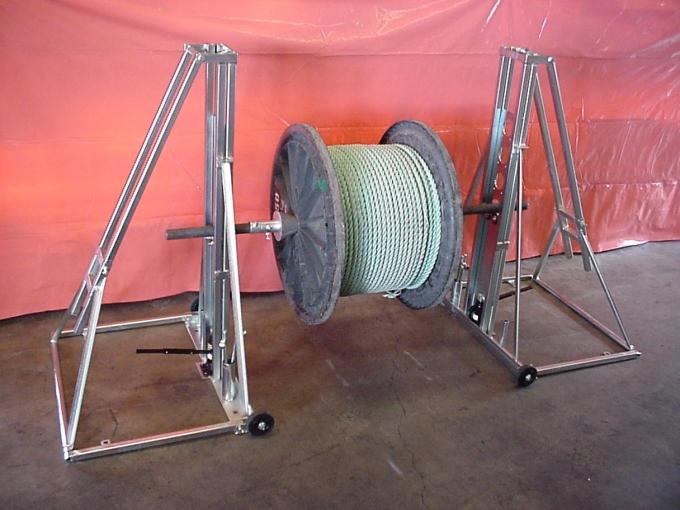 Manual Drive Cable Drum Jacks 3T 20T Supporting Cable Reel Stringing