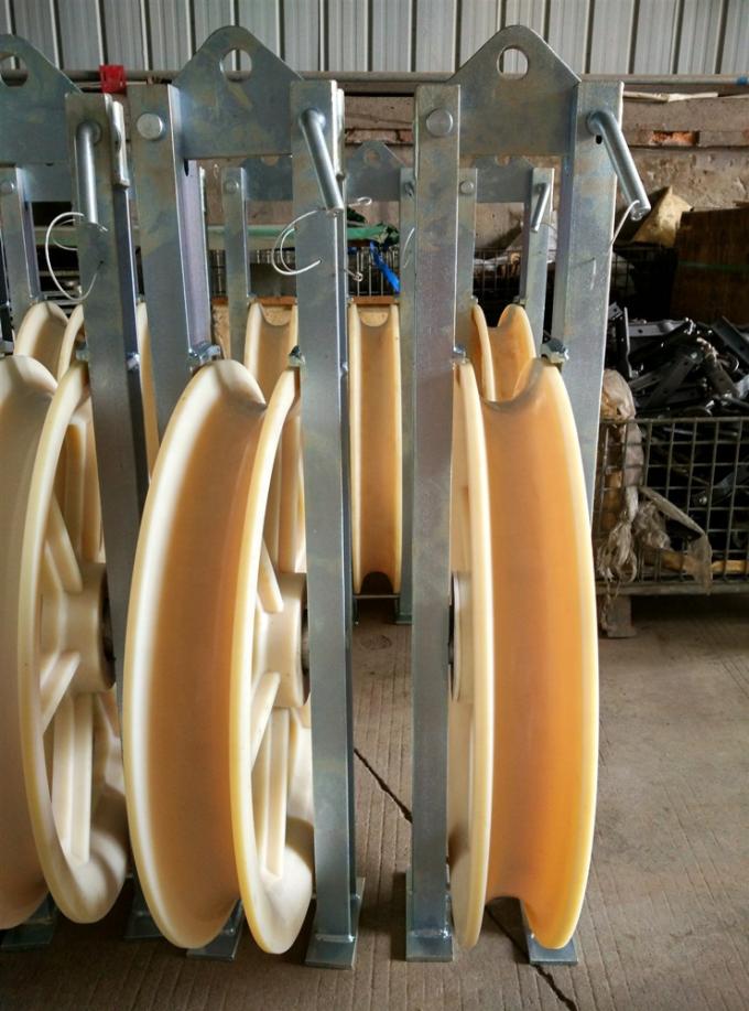 Nylon Sheave Lifting Cable Pulling Pulley Large Diameter Conductor