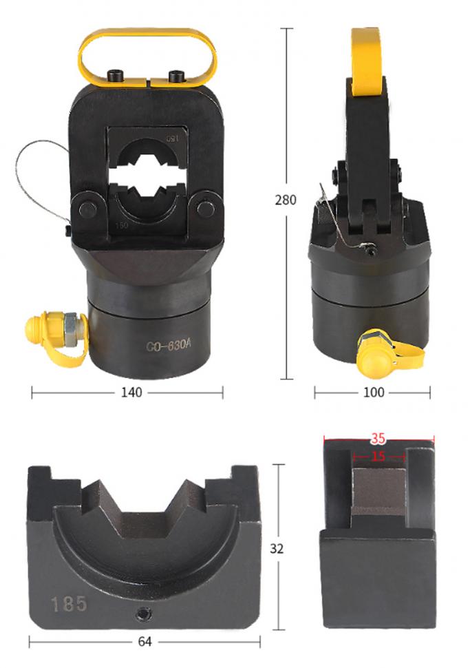 Hydraulic Wire Crimping Tool Compression Head Crimping Up To 630mm2