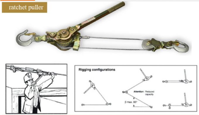Threaded Rope Pulling Hook Double Hook Wire Rope Puller 20KN 2 Ton Cable Puller For Tightening Wire