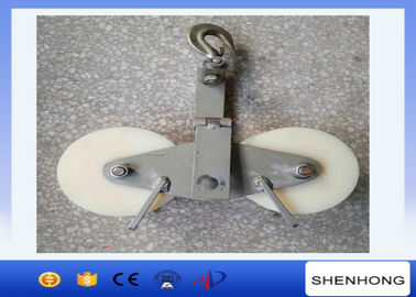 25KN Cable Pulley Conductor Stringing Blocks With Tandem Sheaves Nylon Wheel