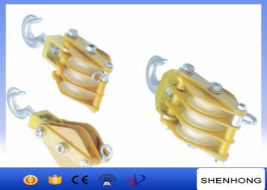 10 - 150KN Cable Pulling Pulley Block , Aluminous Alloy And Nylon Sheave Hoisting Tackle